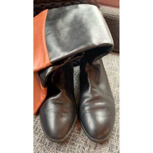 Peter Kaiser Women's Boho Classy Soft Leather Knee-High Boots Medium Brown & Bla